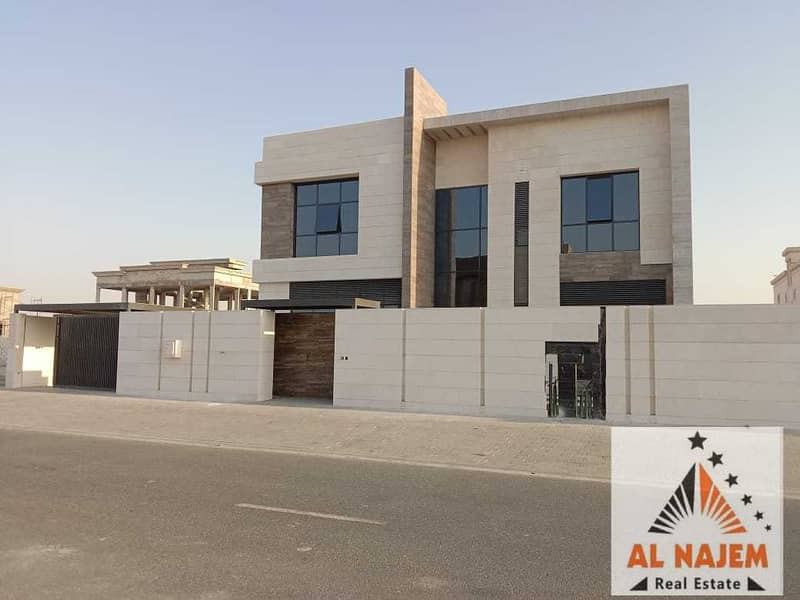 For sale, a modern villa, luxurious European design, with central air conditioning, with electricity and water, in the Al-Hoshi area in Sharjah, with