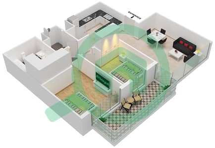 5242 Tower 1 - 2 Bedroom Apartment Unit 8A Floor plan
