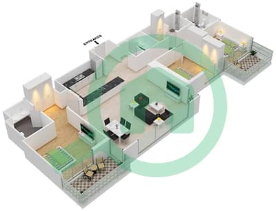5242 Tower 1 - 3 Bedroom Apartment Unit 4A Floor plan