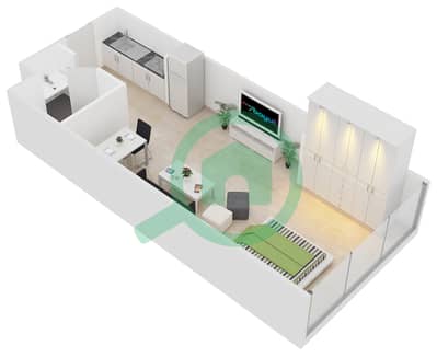 Skycourts Tower A - Studio Apartment Type A-SMALL Floor plan
