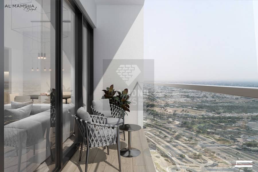 Al Mamsha smart home apartment with AED 1800  monthly