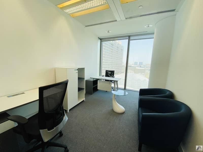 HOT OFFER | One  payment | Fully Furnished Serviced office  | Free Dewa and Chiller | linked with Metro  and Mall