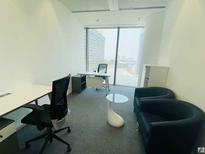 7 HOT OFFER | One  payment | Fully Furnished Serviced office  | Free Dewa and Chiller | linked with Metro  and Mall