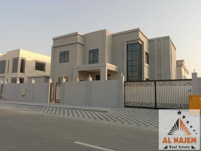 For sale, modern villa, European design, without down payment, central adaptation with electricity and water, and a large external annex in Hoshi area