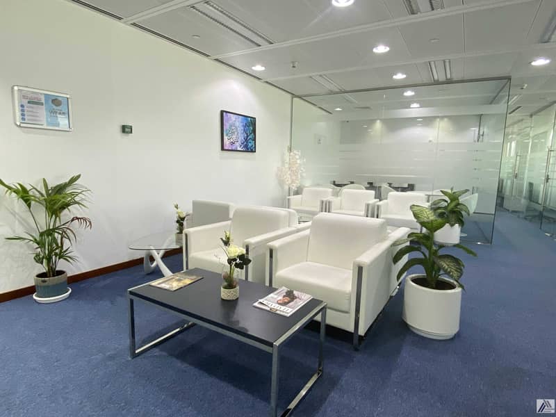 7 All in one -Furnished Serviced office-Conference room meeting room -Common area and pantry -Mall  and Metro