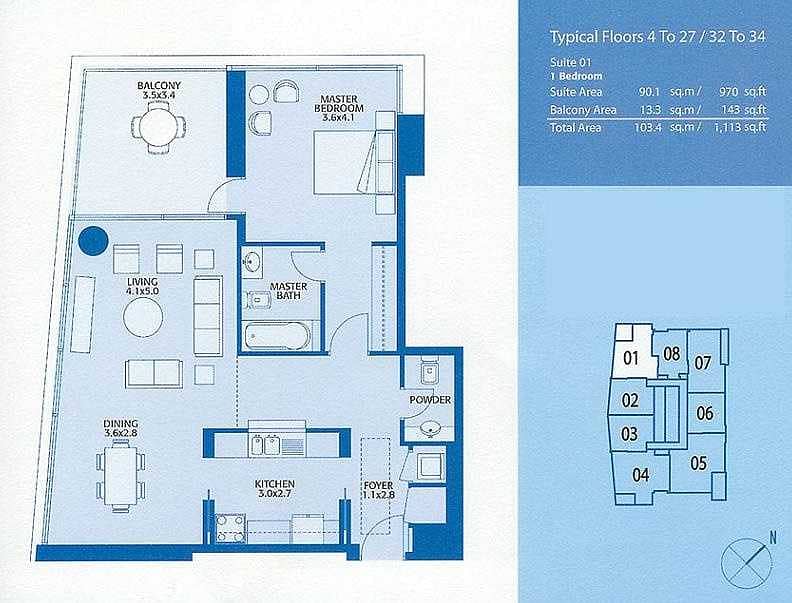 14 Largest One Bedroom | Exclsuive | Marina View