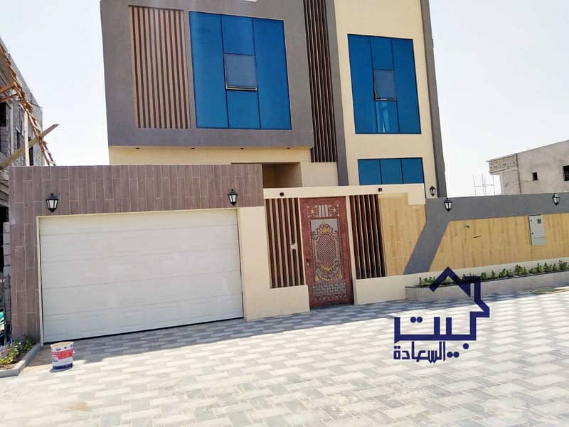 The location of the villa in Ajman, Al Zahia area, 3 floors, various design finishes, on a direct street, with the possibility of easy bank financing