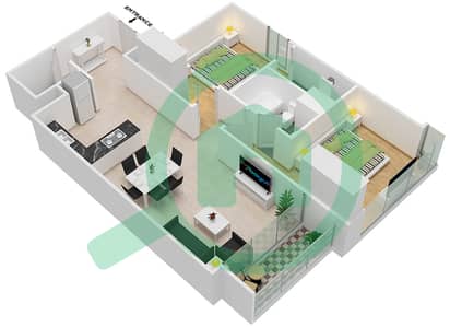 Al Maha Tower - 2 Bedroom Apartment Type/unit A UNIT 12 Floor plan