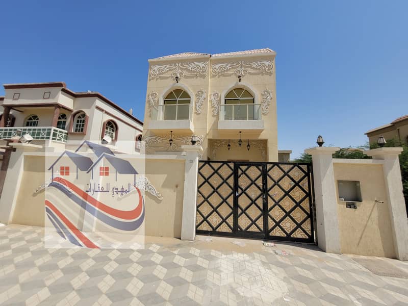 Villa for sale in Al Mowaihat area, opposite Ajman Academy, distinguished European design, freehold, bank financing, close to all services negotiable