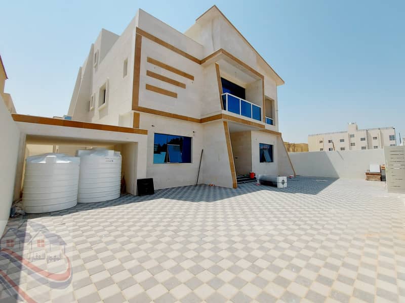 Villa for sale, a dozen European, personal finishing, buy a new villa in Ajman, freehold for all nationalities, a great location