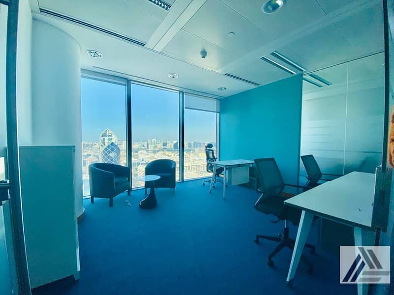 Amazing offer| Fully Furnished high view office at affordable price Dewa internet free | Linked with Mall and Metro