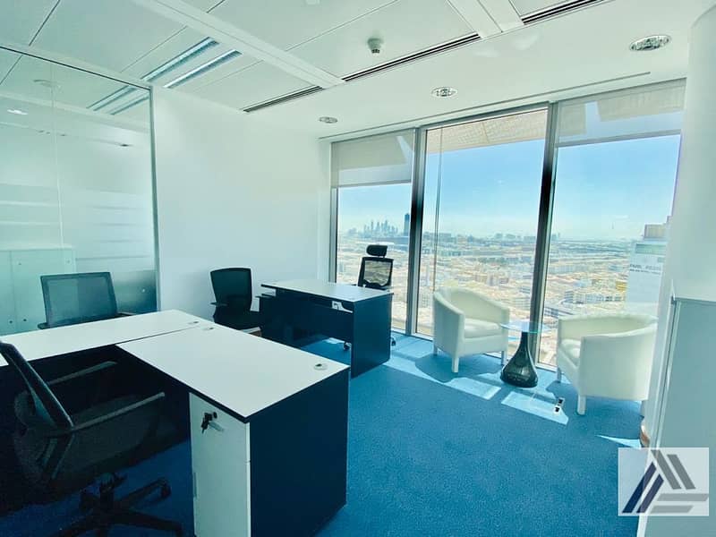 2 Amazing offer| Fully Furnished high view office at affordable price Dewa internet free | Linked with Mall and Metro