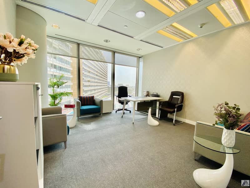 9 Amazing offer| Fully Furnished high view office at affordable price Dewa internet free | Linked with Mall and Metro