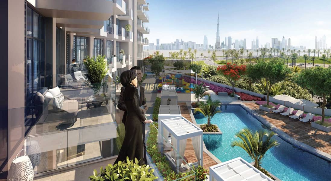 位于阿尔贾达法住宅区，迪拜健康城2区，阿齐兹溪畔景观公寓大楼 1 卧室的公寓 1190000 AED - 4781250