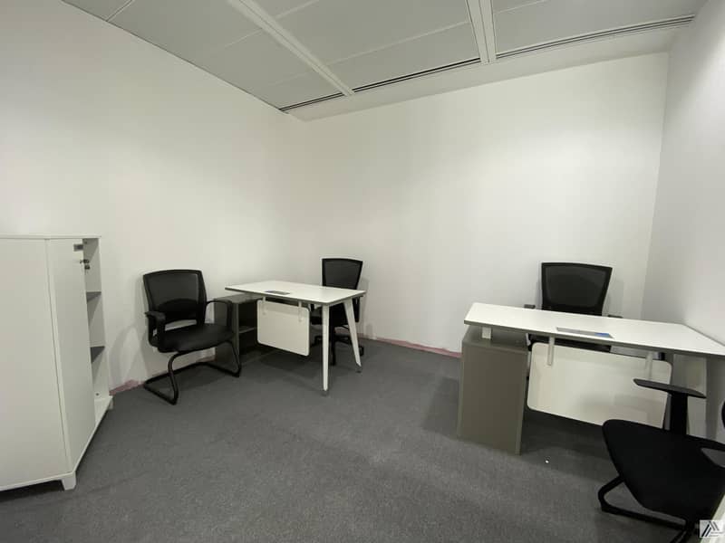 4 Fully Furnished Office-Dewa internet free/ Suitable for 2 Staff / Linked with Metro and mall