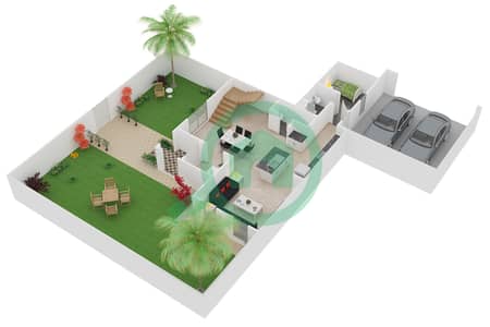 المخططات الطابقية لتصميم النموذج C فیلا 3 غرف نوم - امارانتا