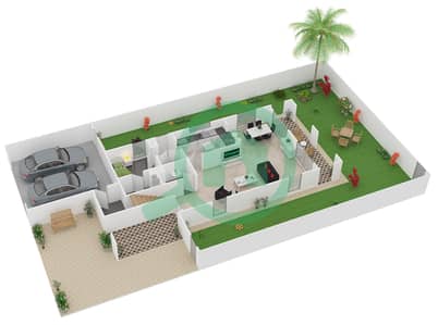 المخططات الطابقية لتصميم النموذج E فیلا 3 غرف نوم - امارانتا