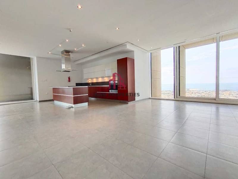 3 SEA VIEW!BURJ VIEW!1 MONTH FREE! SEMI FURNISHED KITCHEN!