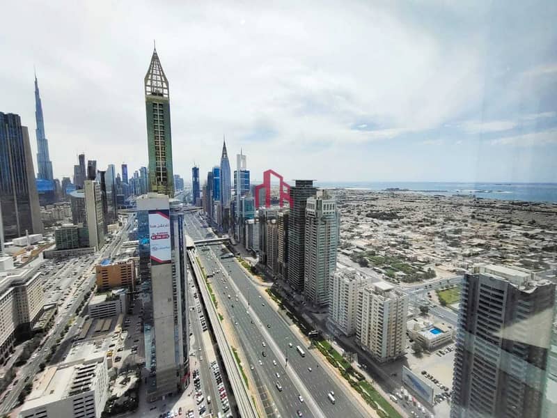 14 SEA VIEW!BURJ VIEW!1 MONTH FREE! SEMI FURNISHED KITCHEN!