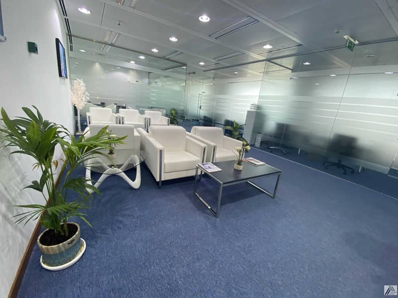 7 Furnished Office / No Commission / Free DEWA and Internet with conference room facility