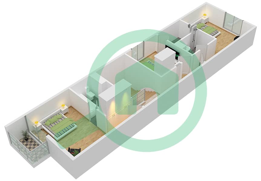 Coursetia - 3 Bedroom Villa Type U-AB Floor plan First Floor interactive3D
