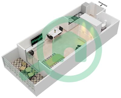 DAMAC Ghalia - Studio Apartments Unit 11 Floor 6-25 Floor plan