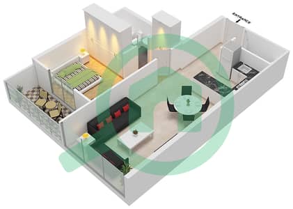 DAMAC Ghalia - 1 Bedroom Apartment Unit 6 FLOOR 26 Floor plan
