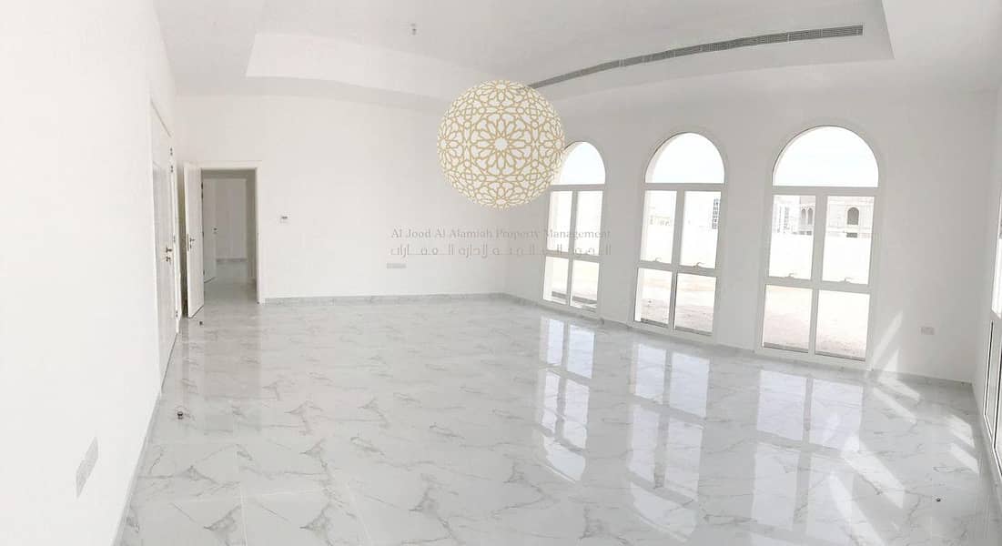 10 BRAND NEW STAND ALONE 5 MASTER BEDROOM VILLA WITH KITCHEN OUTSIDE AND DRIVER ROOM FOR RENT IN MOHAMMED BIN ZAYED CITY