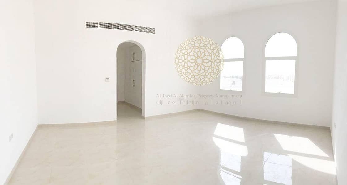 25 BRAND NEW STAND ALONE 5 MASTER BEDROOM VILLA WITH KITCHEN OUTSIDE AND DRIVER ROOM FOR RENT IN MOHAMMED BIN ZAYED CITY