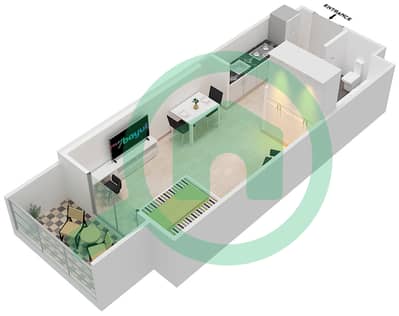 DAMAC Ghalia - Studio Apartment Unit 18 Floor plan