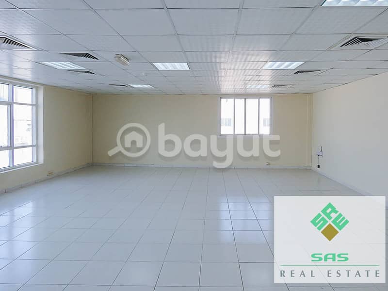 OFFICE ( RENT DHS. 55/Sq. ft)  with 6 INSTALLMENT -CENTRAL A/C.  PARKING,  RAS AL KHOR ROAD,