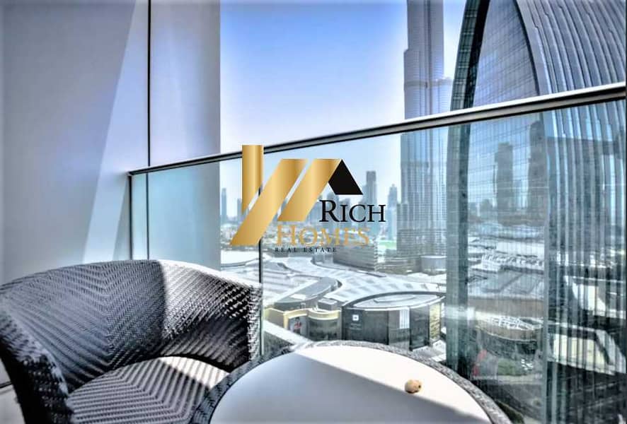 12 1 Bedroom with Breathtaking Burj Khalifa View. Furnishes and Serviced Apartment .