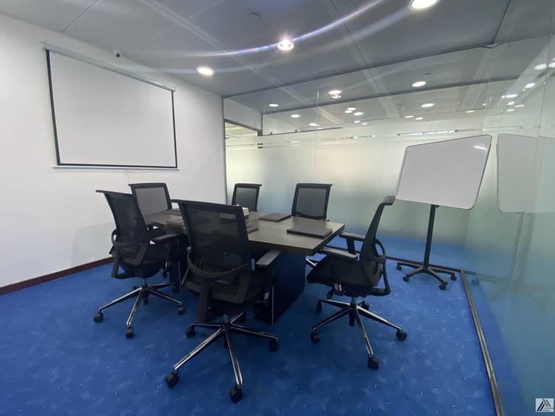 12 Furnished Office / No Commission / Free DEWA and Internet with conference room facility