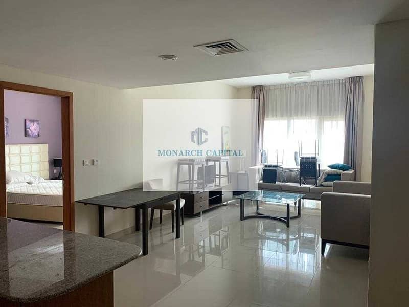 fully furnished one bedroom on jebel ali downtown facing sheik zayed road