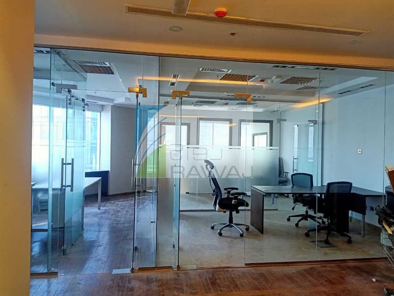 Spacious and Semi Furnished Office with Partitioned for rent