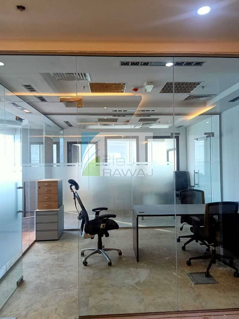 9 Spacious and Semi Furnished Office with Partitioned for rent