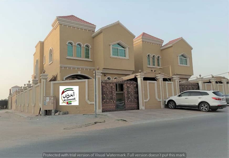 The preferred design for all customers is one of the most luxurious villas in Ajman, with personal construction and finishing on the asphalt street, w