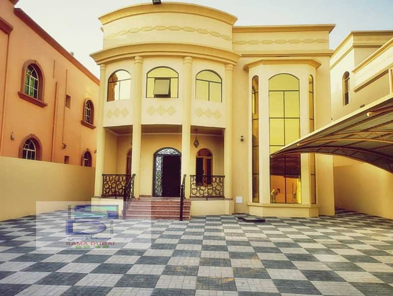 The location of the villa in Ajman, the Jasmine area, two floors, a modern design with various finishes, directly next to a mosque, with the possibili