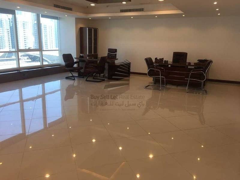 5 LUXURIOUS SPACIOUS FITTED FURNISHED OFFICE IN FORTUNE TOWER JLT FOR RENT