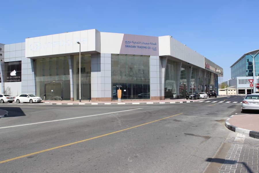 Large Corner  Showroom For Rent Near DNATA high visibility