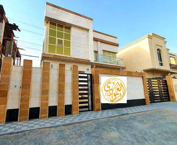 One of the most luxurious villas in Ajman, with personal construction and finishing on the asphalt street, without down payment and at a snapshot pric