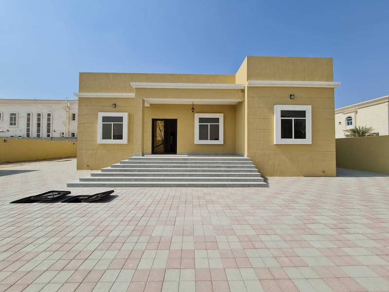For rent a ground floor villa in Al Qarayen area, a large area, close to Sharjah Airport