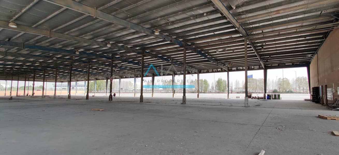 Stand-Alone Warehouse Shed with Offices, High Power, Huge Open Land Plot, Very near and Opposite to Expo2020