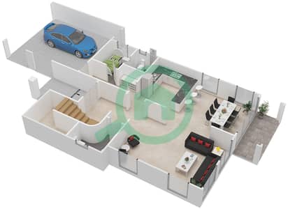 المخططات الطابقية لتصميم النموذج A فیلا 2 غرفة نوم - مثلث قرية جميرا حي رقم 8