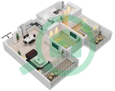 Seashore Residences - 2 Bedroom Apartment Type/unit 8B/1 FLOOR 4-5 Floor plan