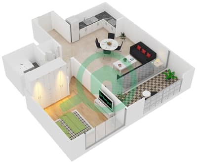 17 Icon Bay - 1 Bedroom Apartment Unit 8 FLOOR 16-22 Floor plan