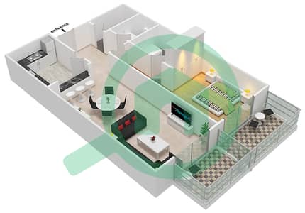 Plazzo Residence - 1 Bed Apartments Type 20 Floor plan