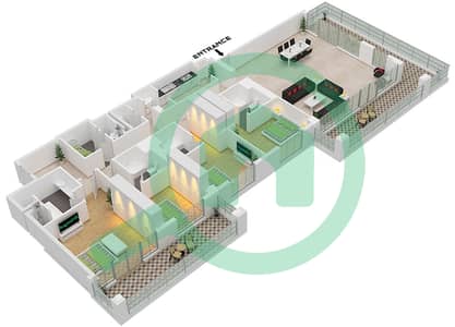 Al Zeina Building B - 4 Bedroom Apartment Type PH B2 Floor plan