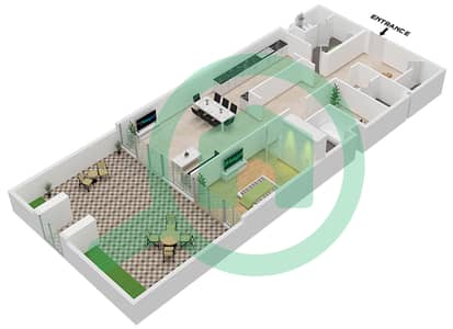 المخططات الطابقية لتصميم النموذج TH6 شقة 3 غرف نوم - الزينة B