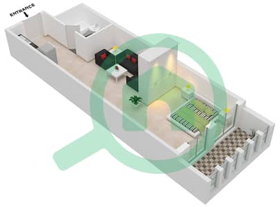 Испанский Андалузский - Апартамент Студия планировка Единица измерения 9 FLOOR 1